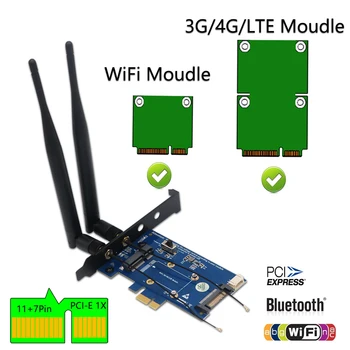 

ALLOYSEED Mini PCI-E to PCI-E 1X Converter Adapter Wireless WiFi Bluetooth Module Network Card For Desktop WiFi 3G/4G/LTE/WLAN