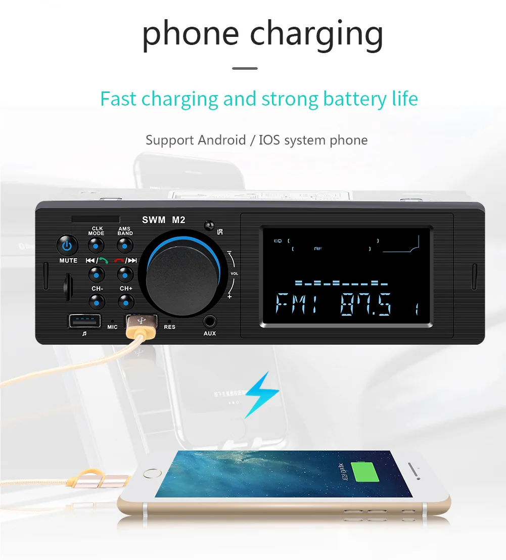 1din Авто Audo mp3-плеер аудио 12 В Fm модулятор Универсальный SD USB Радио вместо CD хоста DVD стерео приемник Bluetooth автомобильный комплект