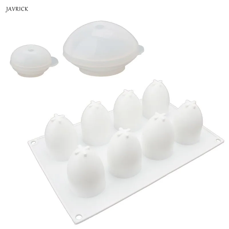 

JAVRICK 3D Easter Egg Baking Mold Silicone Mousse Cake Epoxy Resin Casting Pendant Molds