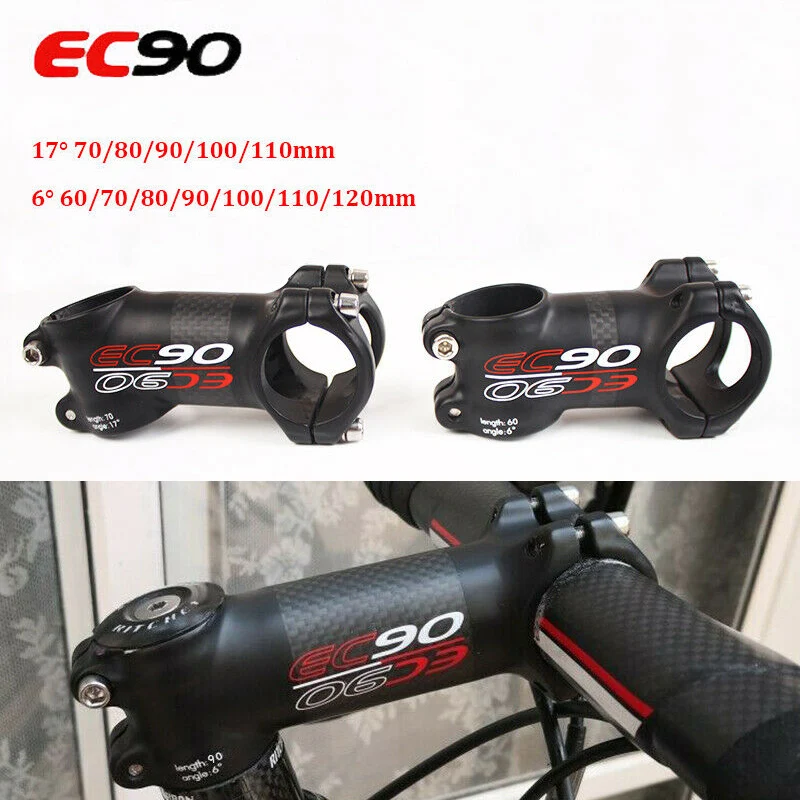 Ec90 Carbon Fiber Stem 31.8mm Mtb Bar Stems Road Bicycle 6/17 Degrees