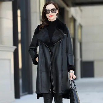 

Real Fur Coat Wool Genuine Leather Jacket Autumn Winter Coat Women Clothes 2020 Korean Sheepskin Coat Abrigo Mujer BT18F115