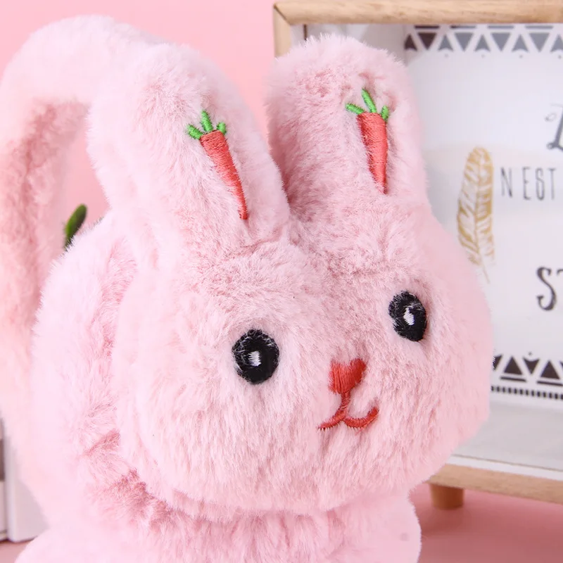 Women's winter fashion warm earmuffs children's cartoon footprints plush earcovers embroidered outdoor windproof earcovers