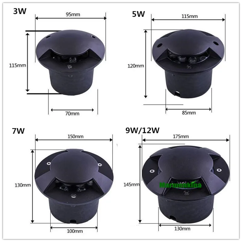 Enterrado ao ar Piso do Jardim Frete Grátis 5 7 9 12 Led Subterrânea Lâmpada Livre Chão Paisagem Estrada Luz 85 Ip67 Ac-265 v 3 w - 2 Frete grátis 3 W5 W7 W9 W12