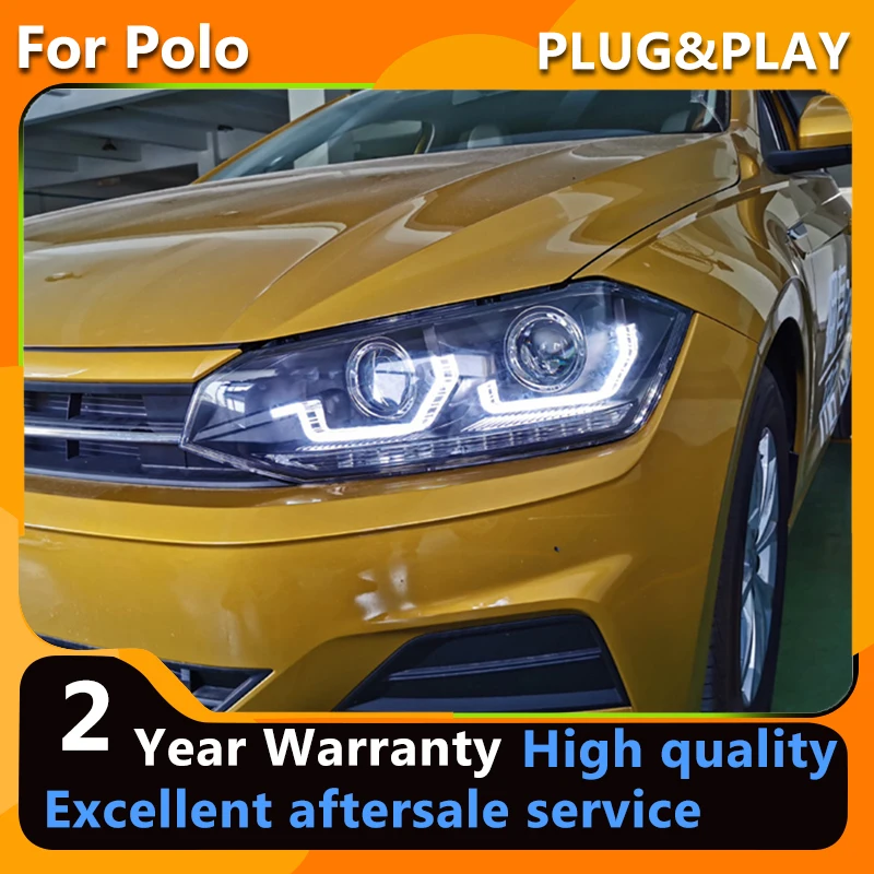 Фара YCYON для VW Polo новинка 2019-2020 светодиодные фары ДХО динамический сигнал