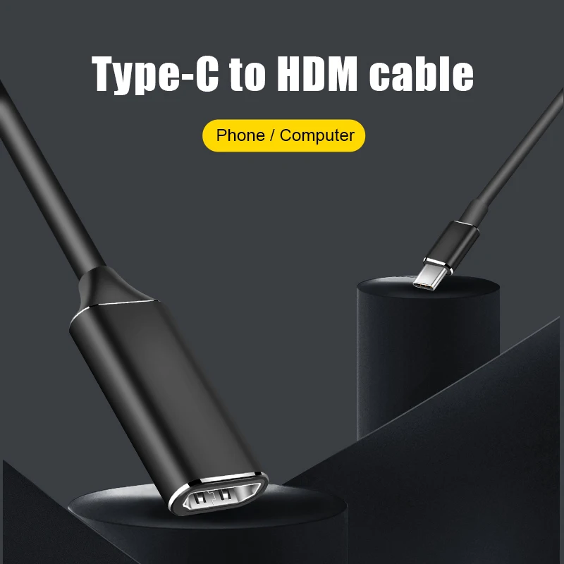 Тип-c к HDMI HD ТВ адаптер 4K конвертер портативный для ПК ноутбук планшет мобильный телефон VH99