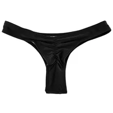 Сексуальные женские стринги, бикини, плавки, одежда для плавания, женские черные дышащие шорты для плавания с рюшами, женская пляжная одежда, женские хипстерские трусы