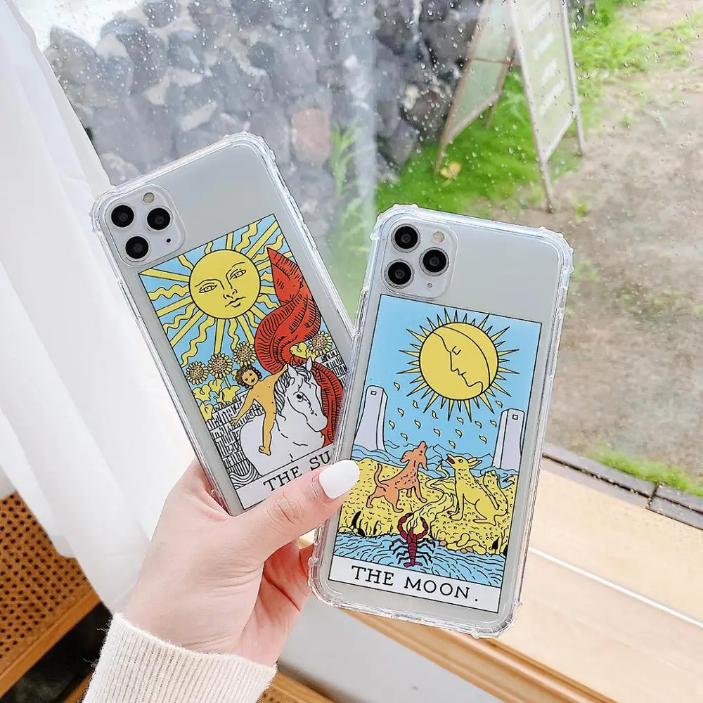 Чехол для телефона INS Tarot мягкий силиконовый чехол iPhone 7 8 Plus X XR XS 11 Pro MAX таинки Луна