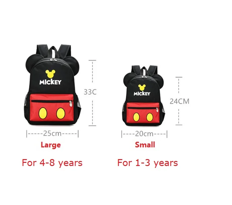 Детский рюкзак с рисунком Микки и Минни для мальчиков и девочек 3-8 лет, милые школьные сумки высокой емкости MAQ07