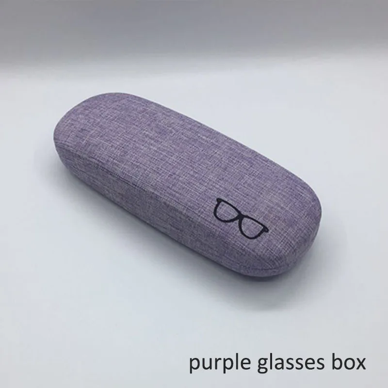 purple glasses box Чехол для очков в свежем Стиле, аксессуары для очков для чтения, портативные солнцезащитные очки, футляр для очков, защитные жесткие очки с карманом в стиле ретро - Цвет: purple glasses box