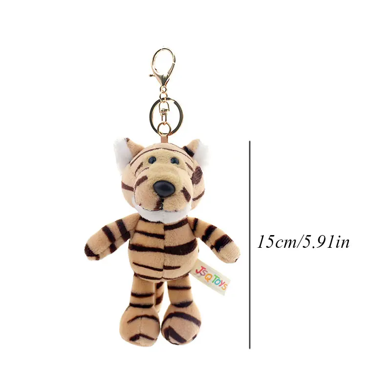 Plush keychain Cute Cartoon Animal Elephant Turtle Lion Wolf Hippopotamus Koala Raccoon Tiger Cat Deer Bear