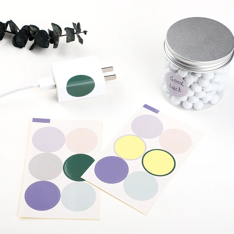 

630pcs Round Paper Sticker Blue Morandi Color Gift Sticker Colorful Seal Sticker Labels For Party Birthday Wedding Decoration
