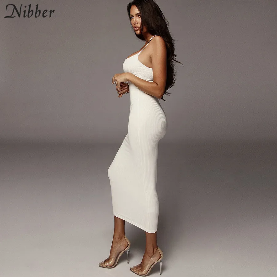 Nibber autumn Elegant pure knitting bodycon long dresss women 2019 sexy club party night simple stretch Slim lace up dress mujer - Image 5