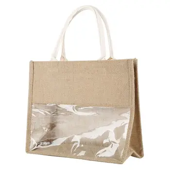 

Multifunction Jute Large Capacity Tote Reusable Shopping Bags Grocery Storage Pouch