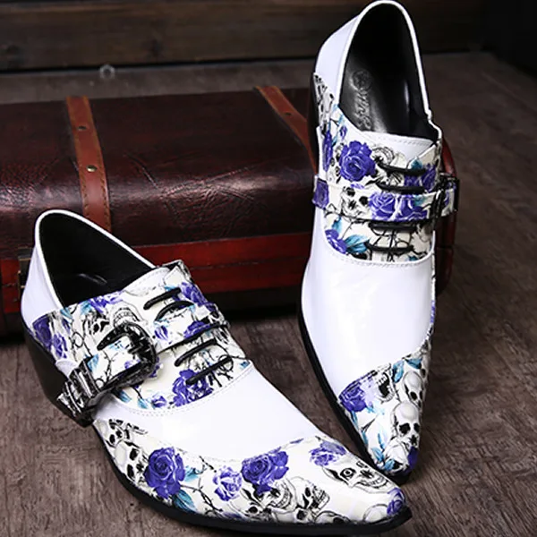 

Men Shoes Leather Fashion Genuine Leather British Style slip-on Pointed Metal Toe Loafers Men