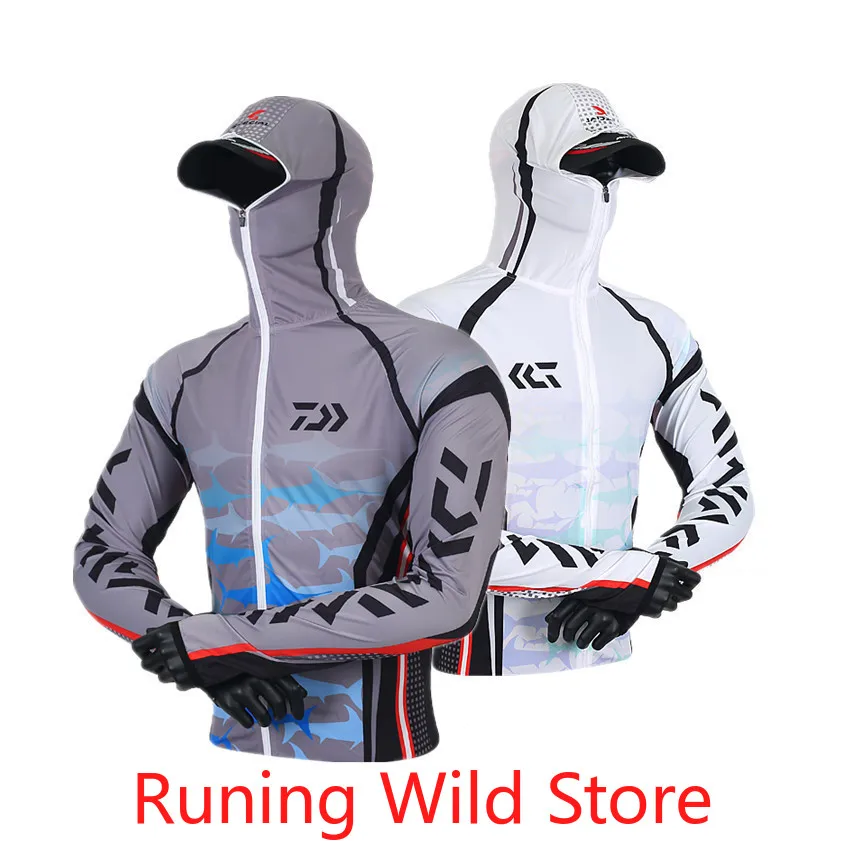 

DAIWA 2020 New Arrival Men Fishing Clothing Outdoor Hooded Zipper Fishing Shirts Quick Dry Anti UV Fishing Jackets Dawa Clothes