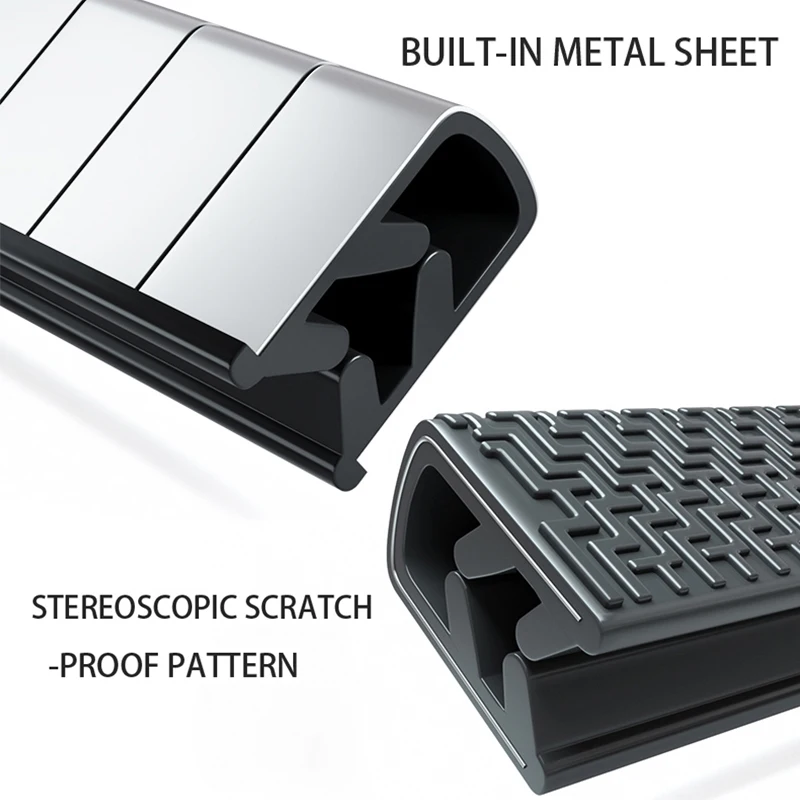 Универсальная защитная лента для автомобильных дверей черно белая Резиновая