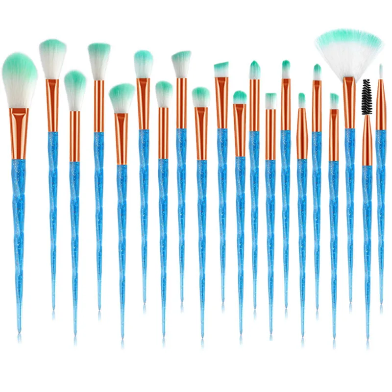 

10-20pcs Professional Makeup Brushes Face Foundation Brush Eye Eyeshadow Fan Lip Eyebrow Eyeliner Crystal Make Up Brush