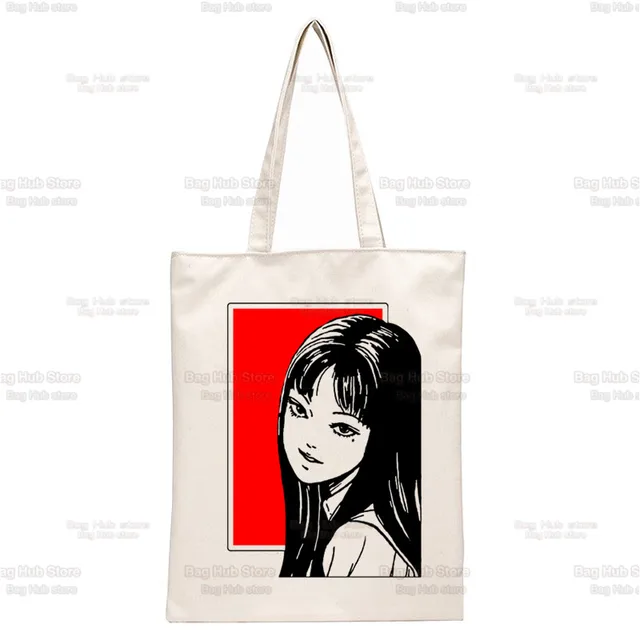 Japan Manga Junji Ito Tomie Shintaro Kago Graphic Hipster Cartoon Print Shopping Bags Girls Fashion Casual Pacakge Hand Bag N2257D