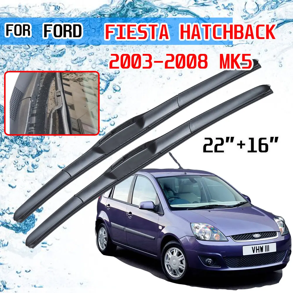 Accesorios para Ford Fiesta Hatchback 5 MK5 2003 2004 2008, escobillas de limpiaparabrisas delanteras de coche, gancho tipo U J - AliExpress Automóviles y motocicletas