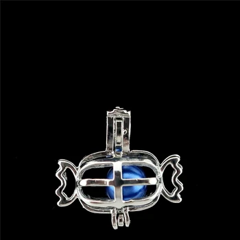 

5PCS Openable Candy Hollow Necklace locket Aromatherapy Essential Oil Diffusion Pearl Cage Pendant k814