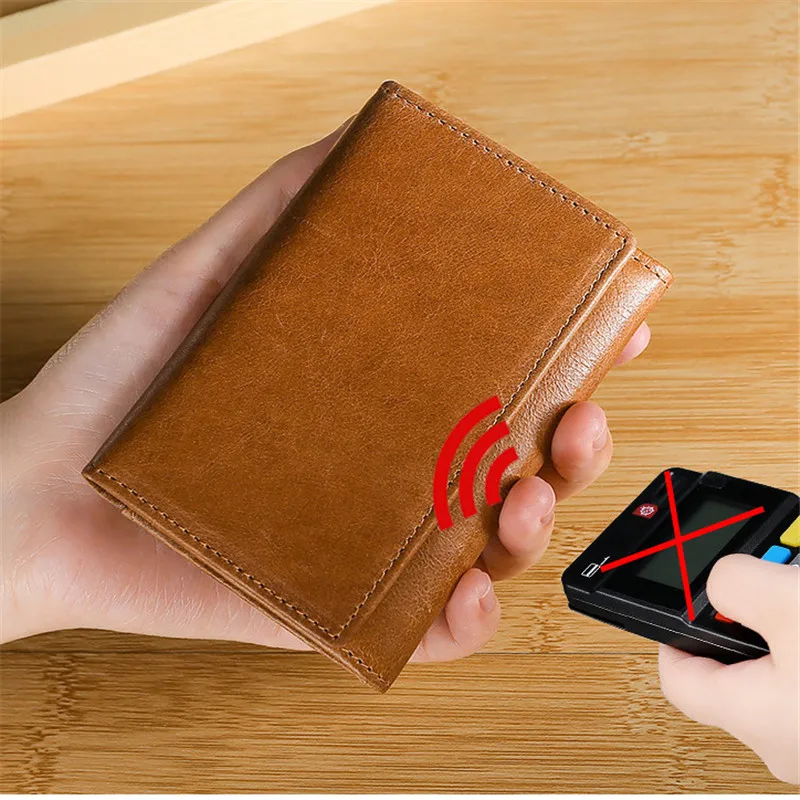 BISI GORO кошелек из натуральной кожи с блокировкой RFID чехол для визиток в винтажном стиле унисекс высокое качество тонкие кошельки Портмоне