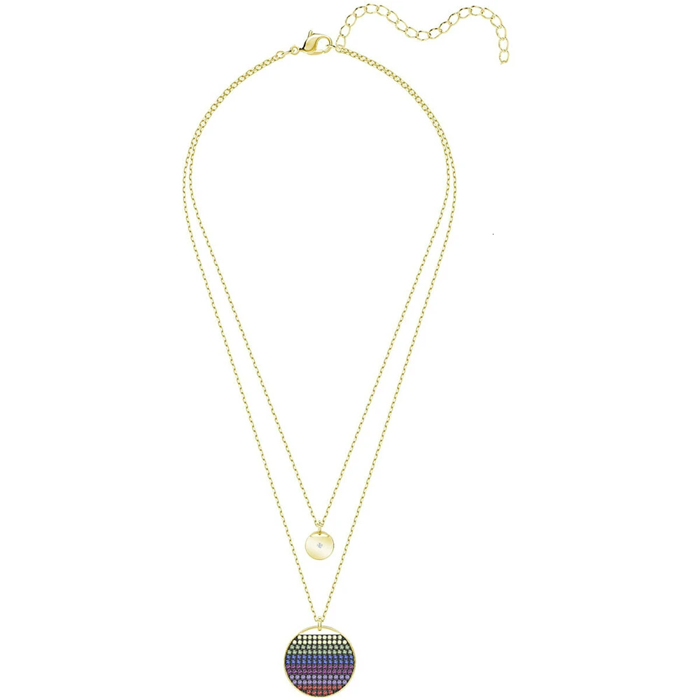 New Double Color Gingerbread High Quality Round Necklace Women Jewelry Mothers Day Christmas Gift