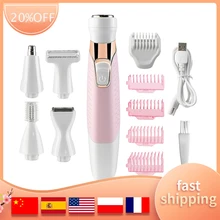 

Professional 4 In 1 Women Electric Epilator Trimmer Razor Eyebrow Nose Facial Body Hair Removal Lady Shaver Convenient Cleaning