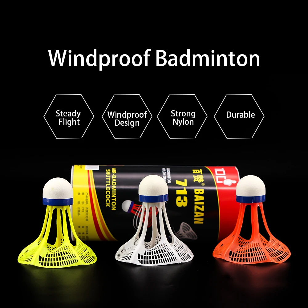 Welkin 2021 New Original AirShuttle Outdoor Badminton AirShuttle Plastic Ball Nylon Shuttlecock Ball Stable Resistance 3pcs/Pack
