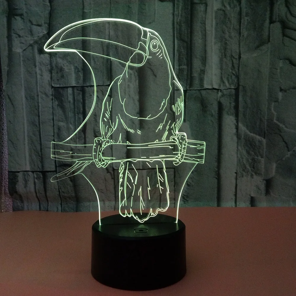 

3D Night Lamp Creative Toucan LED Desk Lamp USB Light Birthday Gift 3D Illusion 3D Lamp