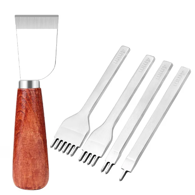 LMDZ Leathercraft Tool Set With Hand Sewing Stitching Punch Carving Tools And Other Leather Working Accessories DIY Tool Set Type1