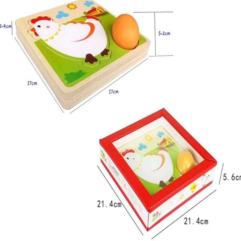 Многослойный Цыпленок, курица, растущий мультфильм, дети, деревянные пазлы, панельный процесс раннего эмультационного яйца игрушки
