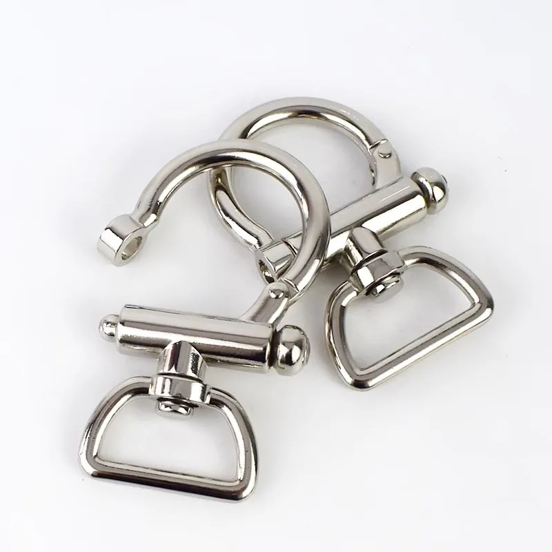 Silver Meetee 2, 6 штук в партии, ID25mm сумки на плечо и ремешком с пряжкой вокруг зажим для лямки повесить крюк DIY брелок застежка для собак кожаный аппаратных аксессуары для ванной комнаты - Цвет: Silver