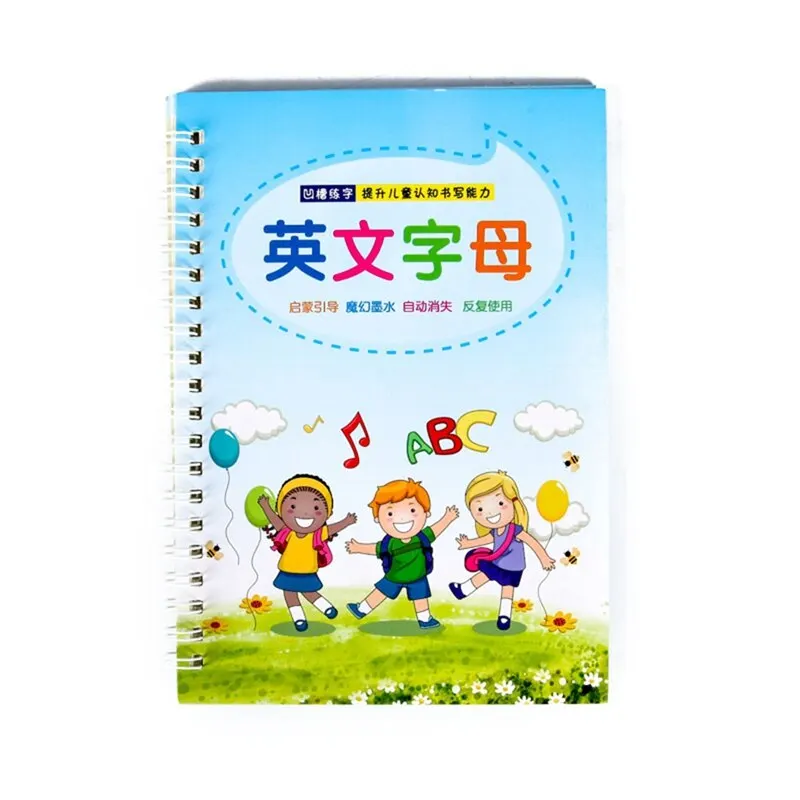 

For Kid Children Exercises Calligraphy Practice Book Reusable Kindergarten Preschool Digital Calligraphy Copybook Fadeable Ink