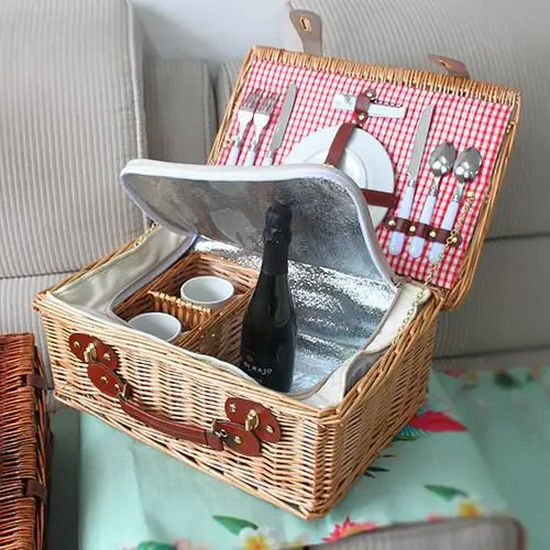 Wicker Bin Outing The Cane Makes Up The Picnic Basket Receive Mobile Fruit Basket Basket Receive Basket Outdoors For A Picnic - Цвет: Model 4