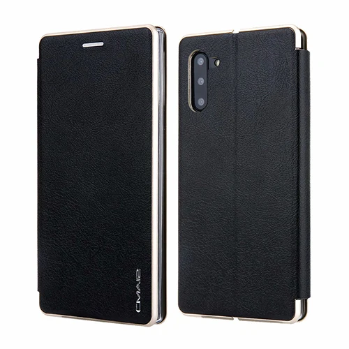 Черный Для samsung Galaxy Note 10 Plus, чехол на магните, флип, кожаный чехол-кошелек для samsung S10, S8, S9 plus, Note 10, 9, 8, чехол, Coque - Цвет: Черный