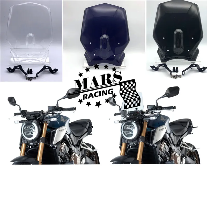 Motorcycle Cafe Motor Windshield WindScreen Deflector Visor Viser For HONDA CB1000R NEO Sports Cafe CB 1000 R CB-1000R 18' motorcycle windshield