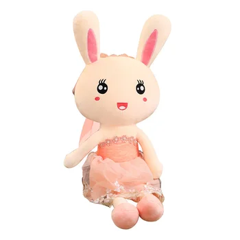 

1 pcs wedding dress rabbit plush toys Dolls Kids Soft Plush Stuffed Animal Toy key pendant Wedding Birthday Gift