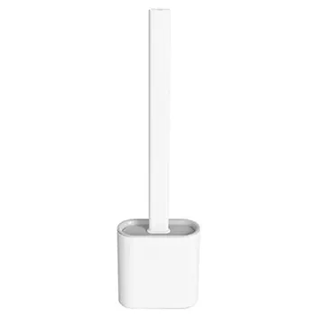 

Creative Toilet Brush Soft Silicone Toilet Brush Set With Clean Hygienic Base Wall Long Handle Gap Brush