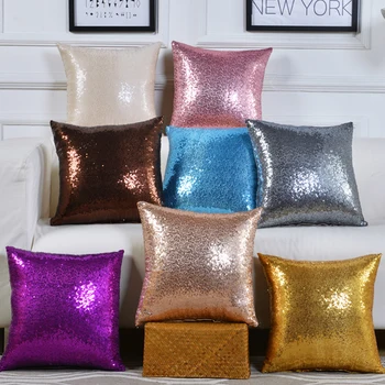 

Glittering Sequins Decorative Pillow Gold Glittering Pillowcase Sofa Living Room Cushion Cover Sofa Seat Cafe Home 45 X 45cm