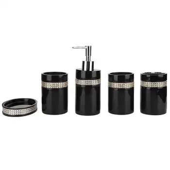 

liquid soap dispenser Soap Bottle for Bath/Washroom 5Pcs/Set Bathroom Accessory Sets Soap Dish Dispenser Toothbrush Paste