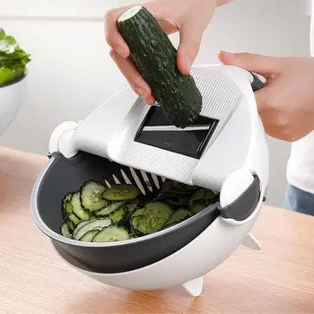 

9 in 1Magic Multifunctional Vegetable Fruit Slicer Grater Cutter Peeler Multifunctional Potato Peeler Carrot Grater Drain Basket