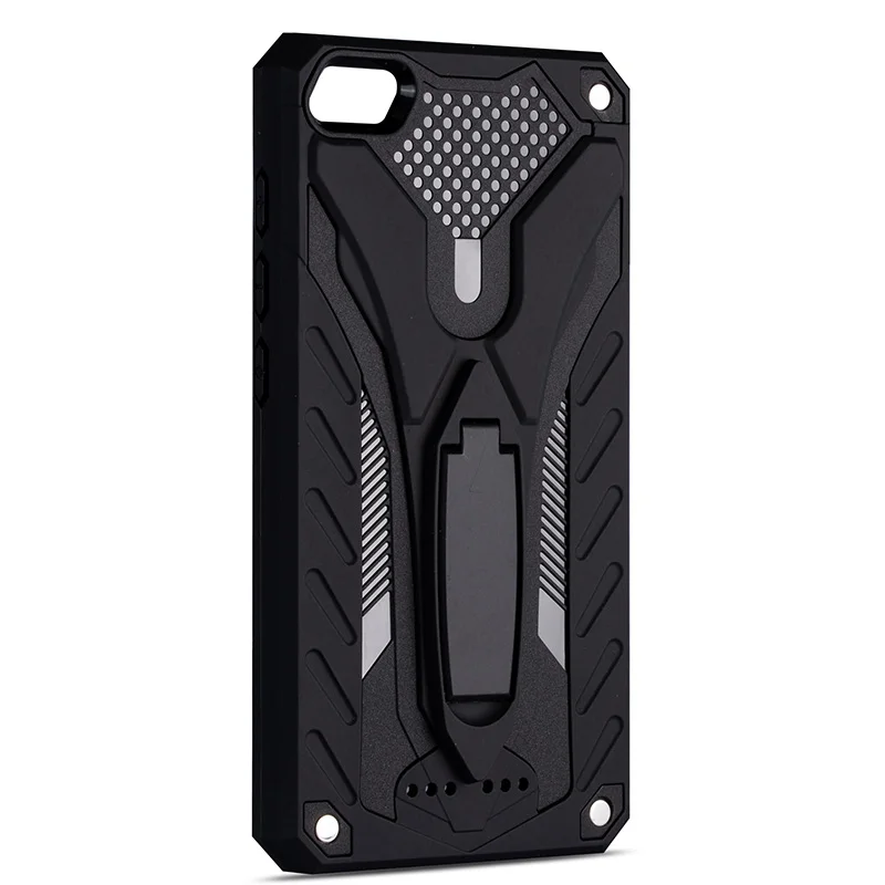 Black Для Xiaomi Redmi 5A 6A 6 7 Y3 8 S2 Y2 Note6 6Pro 7 7Pro Phantom Knight Невидимый кронштейн ТПУ детские куртки одежда на флисе+ ПК чехол для телефона - Цвет: Black