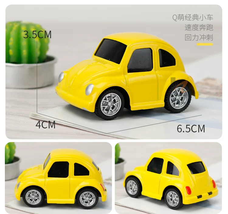 8PCS Q-version Cartoon Return Small Alloy Taxis Police toy car Ambulance School Bus Toys
