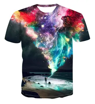 

Men's printed T-shirt, new printed T-shirt, 3D, men's alien T-shirt, summer black T-shirt, Crew Neck Shirt