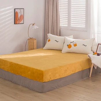 

Super Warm 100% Polyester Microfiber Elastic Fitted Sheet Quilt Cover Bed Cover 2 Pillow cases Suitable For King Size