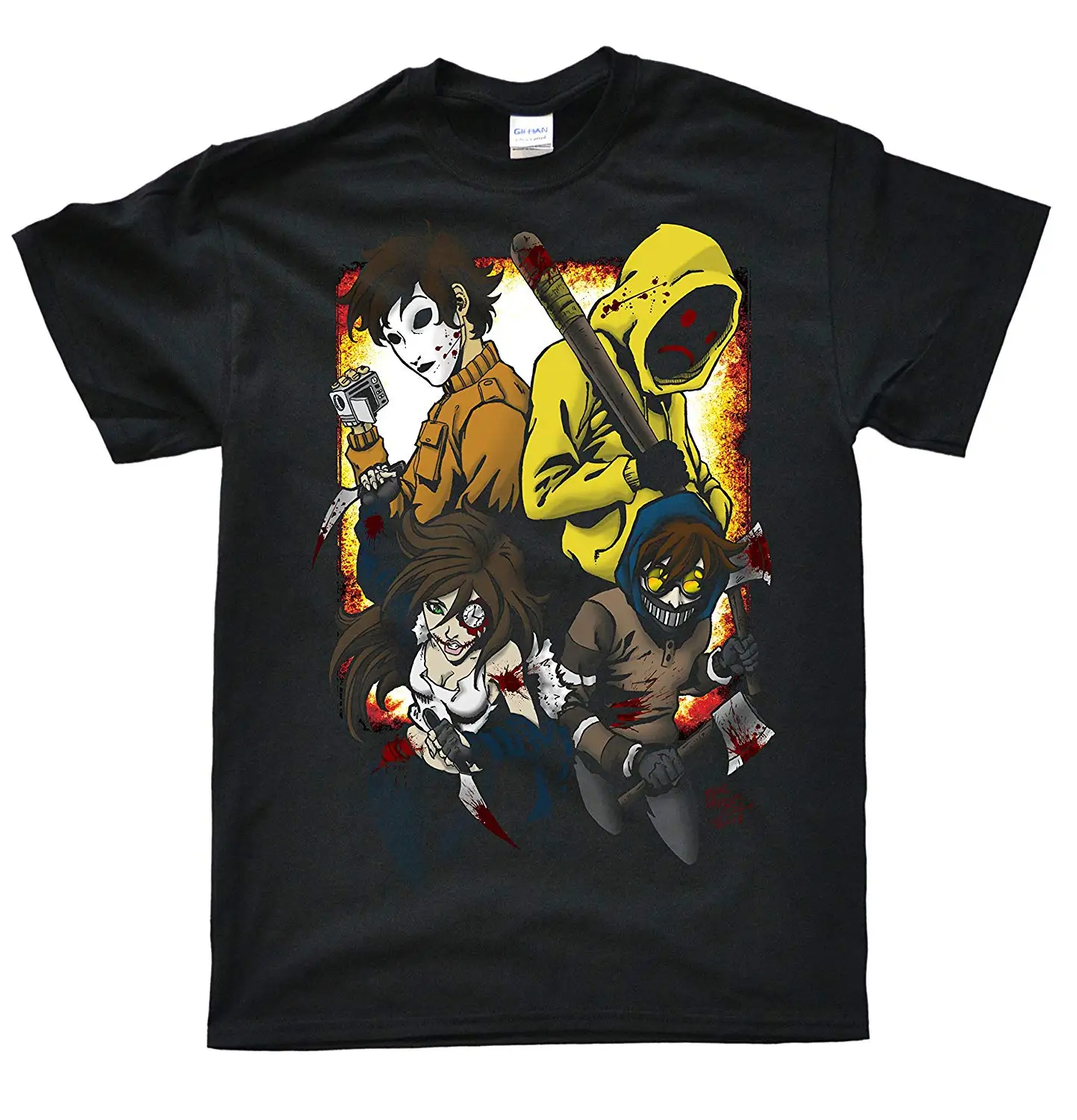 Creepypasta Family V2 Men's T-Shirt Men T Shirt Great Quality Funny Man Cotton Short Sleeve Tops Tee Tricolor 4103P | Мужская одежда
