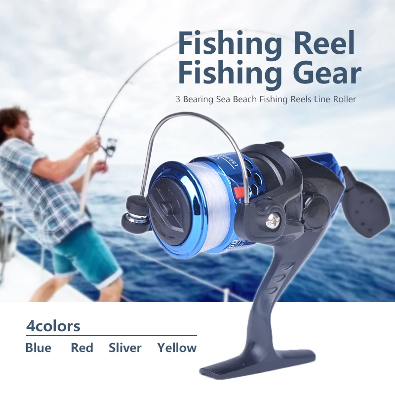 Electroplate Spinning Fishing Reel Spin Fishing Coil Wheel for Sea Fishing 3 Ball Bearing 2 Control Systems Fishing Reels #18