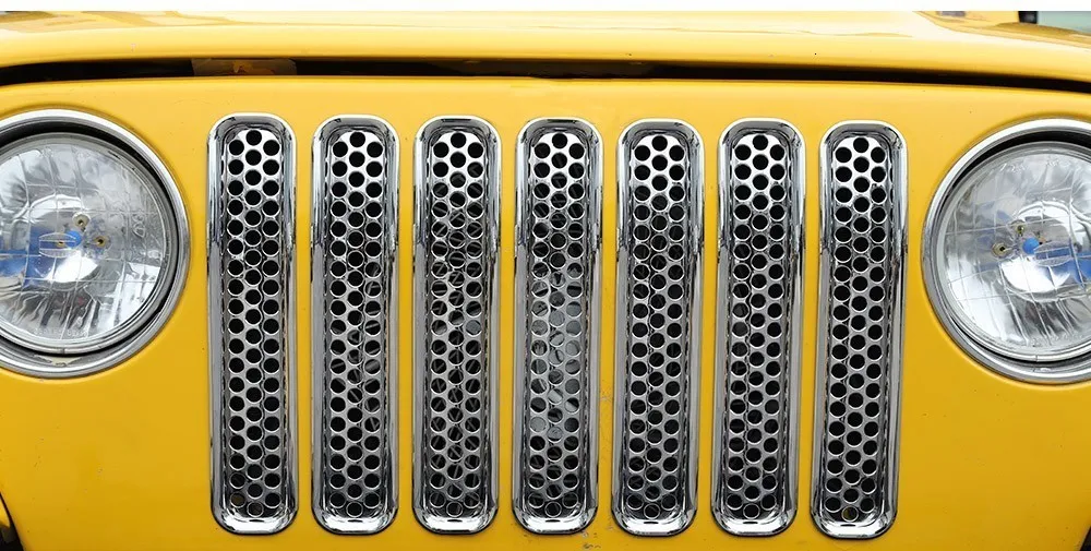 MOPAI гоночные грили для Jeep Wrangler 1997-2006 автомобиля Передняя сетчатая решетка крышки украшения для Jeep Wrangler TJ автомобильные аксессуары