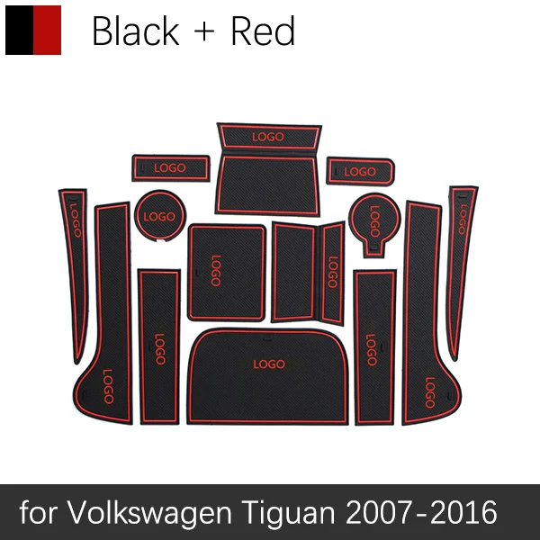Tiguan 07-16 Red Грязная Накладка для VW Tiguan 2007 2008 2009 2010 2011 2012 2013 Volkswagen аксессуары для двери паз ворота Слот - Название цвета: Tiguan 07-16 Red