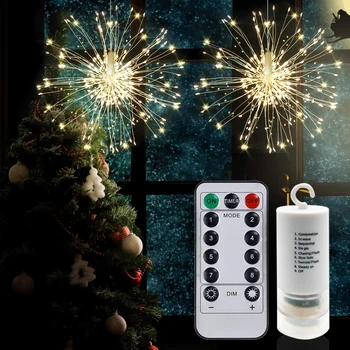 

Hanging Starburst String Lights 100-200 Leds DIY firework Copper Fairy Garland christmas lights holiday outdoor Twinkle Lights